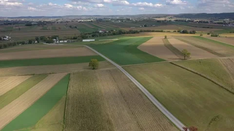 60 fps Aerial  Farm Fields Midwest Pennsylvania 動画素材 219647356