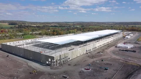 60 fps Aerial Warehouse construction Pennsylvania 動画素材 219647530