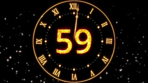 60 Glitter Countdown Clock with snow 库存影片 83836640