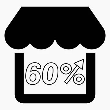60% increase in store sales. Stock Illustration