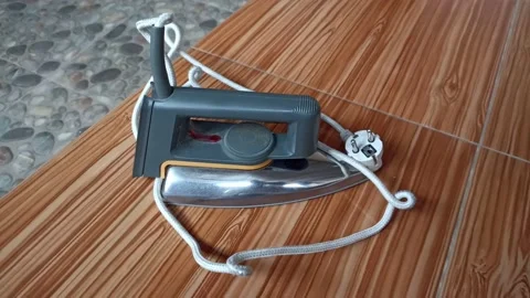 60 - iron on wood patterned ceramic Stock Footage 197042955