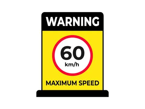 60 km per hour maximum speed limit traffic sign illustration Stock Illustration
