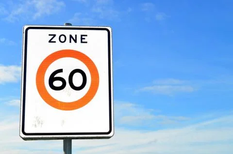 60 km/h Speed Limits Stock Photos