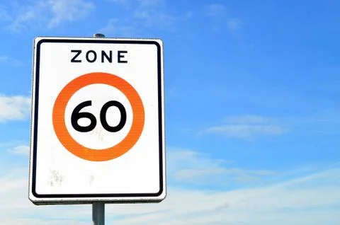 60 km/h Speed Limits Stock Photos