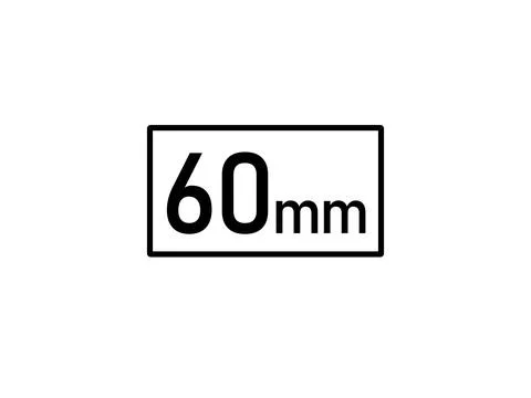 60 millimeters icon vector illustration, 60mm size Illustrazione stock
