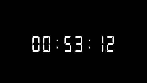 60 minute or 1 hour countdown timer animation on black background. Stock Footage 330120300