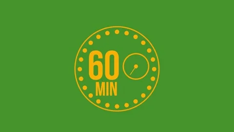 60 minute timer animation, with a green screen background. 動画素材 344948492