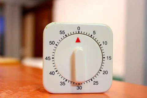60 Minutes Mechanical Timer Clock Kitchen Stock-Fotos