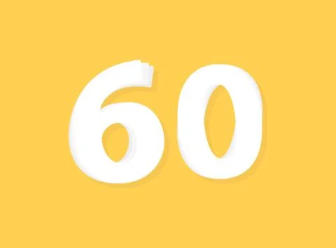 60 Number vector, modern layers design font. Eps10 illustration Stock Illustration