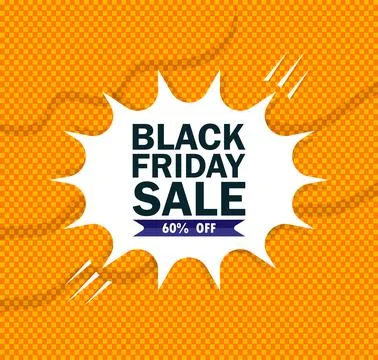 60% Off Orange Background Discount Ad Illustrazione stock