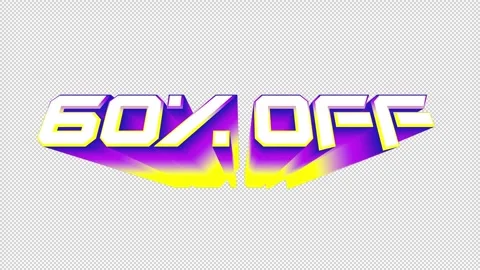 60 Percent OFF 3D Text Animation Transparent Alpha Stock Footage 272842898
