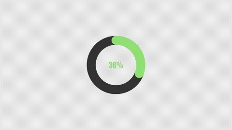 60 Percent Circular Pie Chart Progress Animation with Transparent Background Stock Footage 339583358