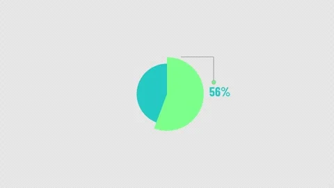 60 Percent Circular Pie Chart Indicator Animation Stock Footage 343541607