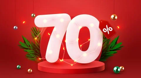 60 percent Off. Discount creative composition. 3d sale symbol with decorative Stock Illustration