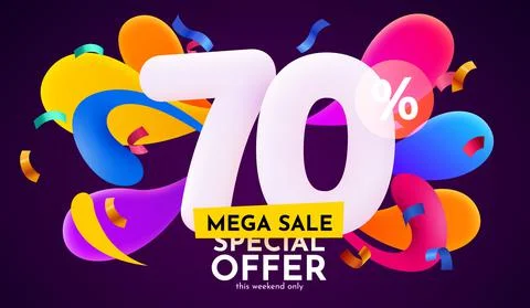 60 percent Off. Discount creative composition. 3d sale symbol with decorative Stock Illustration