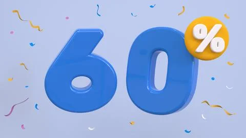 60 percent Off. Discount creative composition. 60% symbol with decorative o.. Stock Illustration