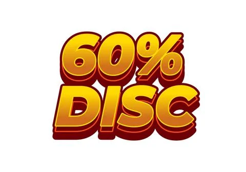 60 percent discount. Text effect in 3D style with good colors Stock Illustration