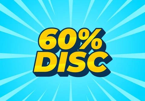 60 percent discount. Text effect in 3D style with good colors Stock Illustration