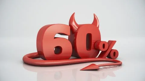 60 percent red devil Stock Illustration