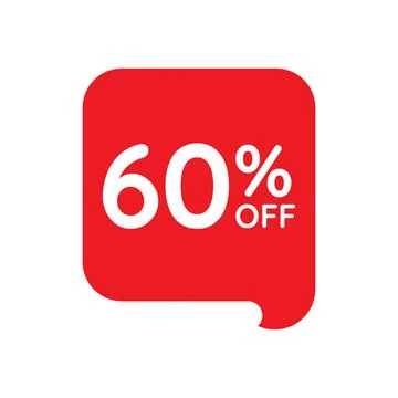 60 percent off tag vector icon on white background Stock Illustration