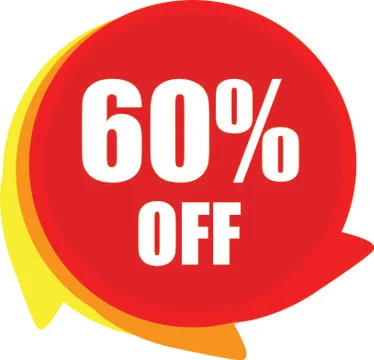 60 Percentage  Off Vector Graphic Stock Illustration