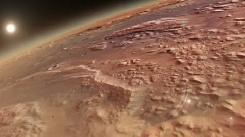 60 Planet Mars with sunrise in space Vidéo 19583214