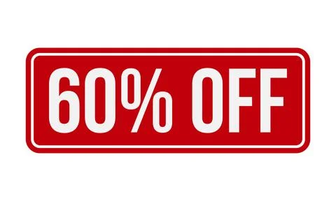 60% Off Rubber Stamp. Red 60% Off Rubber Grunge Stamp Seal Vector Illustrat.. Stock Illustration