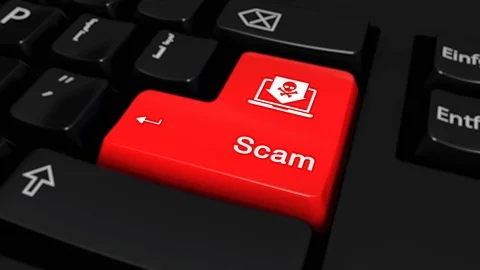 60. Scam Round Motion On Computer Keyboard Button. Stock Footage 95402153
