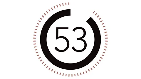 60 sec (1 min) dashed line circle countdown timer. Toffee and Black on White bg. Stock Footage 278623488