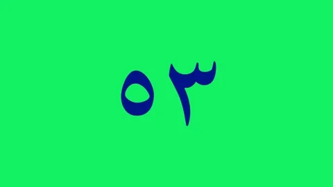 60 sec (1 min) navy Eastern Arabic numerals countdown timer on green screen. Stock Footage 278623134