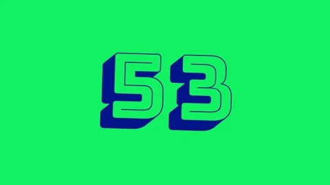 60 sec (1 min) simple 3D Pop Blocky Font Countdown Timer. Navy on Green Screen Stock Footage 278623783