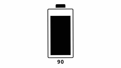 60 sec (1 minute) battery life decreasing and draining its life black &amp; white 库存影片 211173167