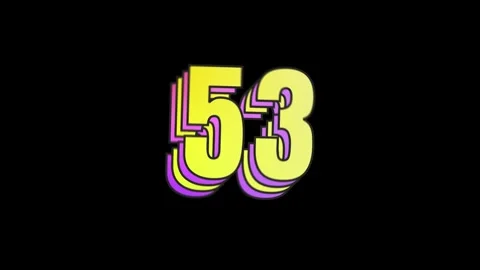 60 sec playful multi-layer countdown in yellow-purple gradient on black bg Stock Footage 325411461