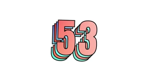 60 sec playful multi-layer countdown number in orange-blue gradient on white bg Stock Footage 328792251