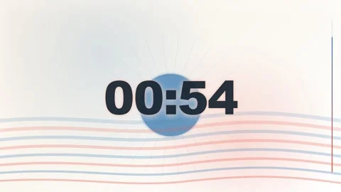 60-Second Abstract Blue and Orange Wavy Countdown Timer Stock Footage 340465575