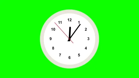 60 Second Analog Clock Timer on Green Screen Stock Footage 347525890
