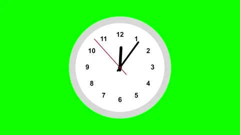 60 Second Analog Clock Timer with Green Screen Background Stock Footage 347525943