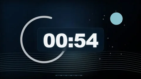 60-Second Blue Digital Grid Countdown Timer Vidéo 340465667