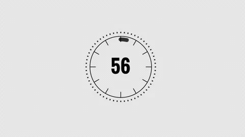 60 Second Circular Reverse Countdown Timer Animation in 4K Stock Footage 339503994