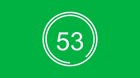 60 Second Clock Countdown Landscape Green and White Screen Stock Footage 281791448