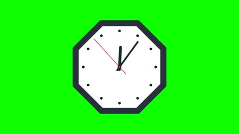 60 Second Clock Countdown Timer with Green Screen Background Stock Footage 347525895