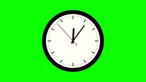 60 Second Clock Countdown Timer with Green Screen Background Stock Footage 347525929