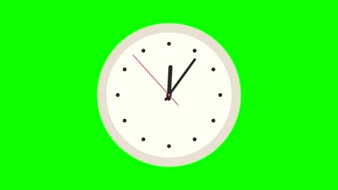 60 Second Clock Countdown Timer with Green Screen Background Stock Footage 347525946
