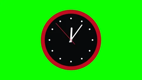 60 Second Clock Timer Animation on Green Screen Stock Footage 347525819