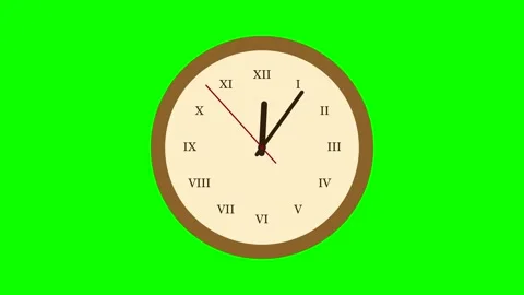 60 Second Clock Timer Animation on Green Screen Stock Footage 347525821