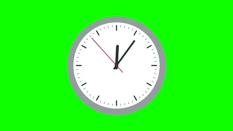 60 Second Clock Timer Animation on Green Screen Stock Footage 347525892