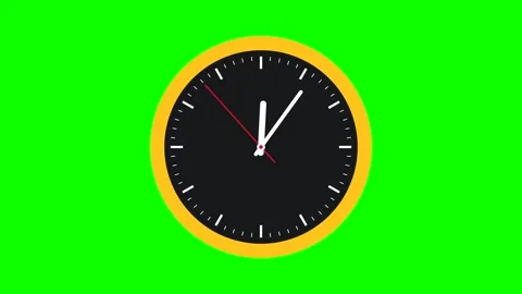 60 Second Clock Timer Animation on Green Screen Stock Footage 347525919