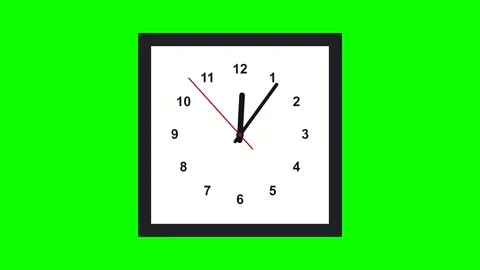 60 Second Clock Timer Animation on Green Screen Stock Footage 347525921