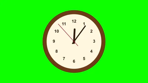 60 Second Clock Timer Animation on Green Screen Stock Footage 347525925
