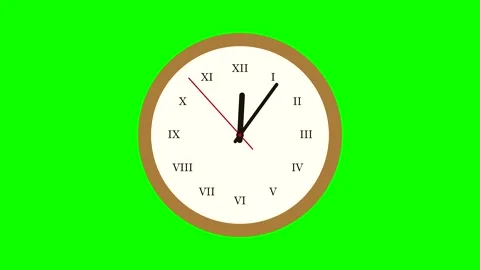 60 Second Clock Timer on Green Screen Stock Footage 347525891